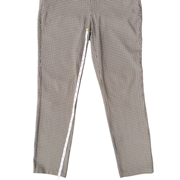 Perry Ellis Womens Slim Ankle Pants Size 10 Brown Houndstooth Stretch Dress Work - Picture 5 of 8